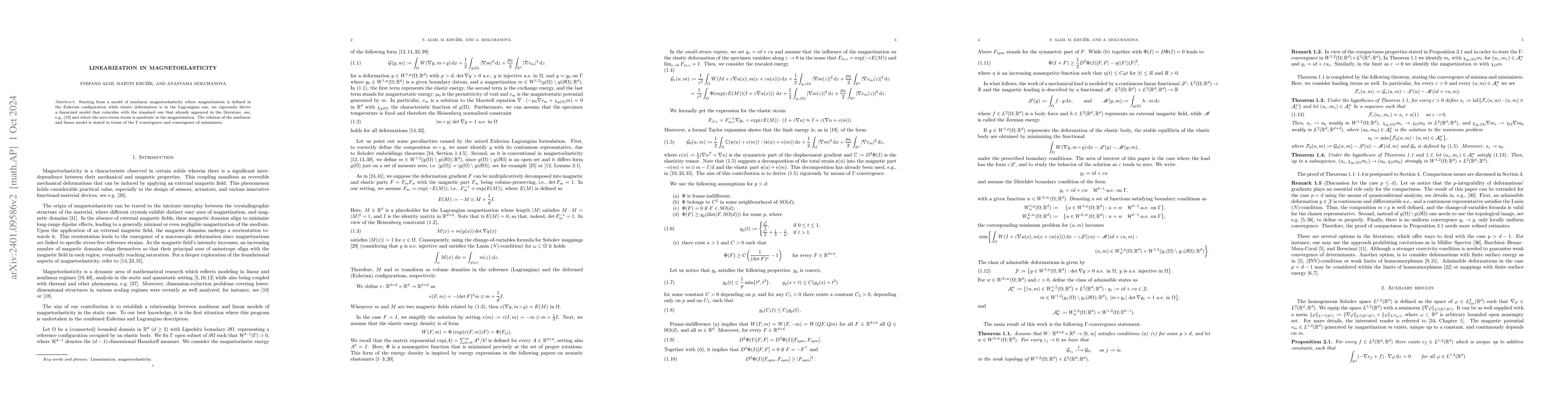 Thumbnail for Linearization in magnetoelasticity