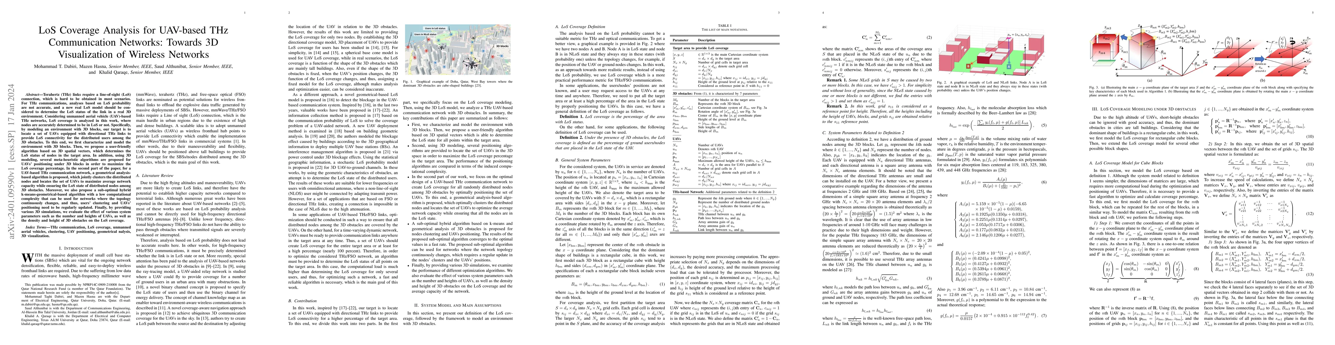Thumbnail for LoS Coverage Analysis for UAV-based THz Communication Networks: Towards
  3D Visualization of Wireless Networks