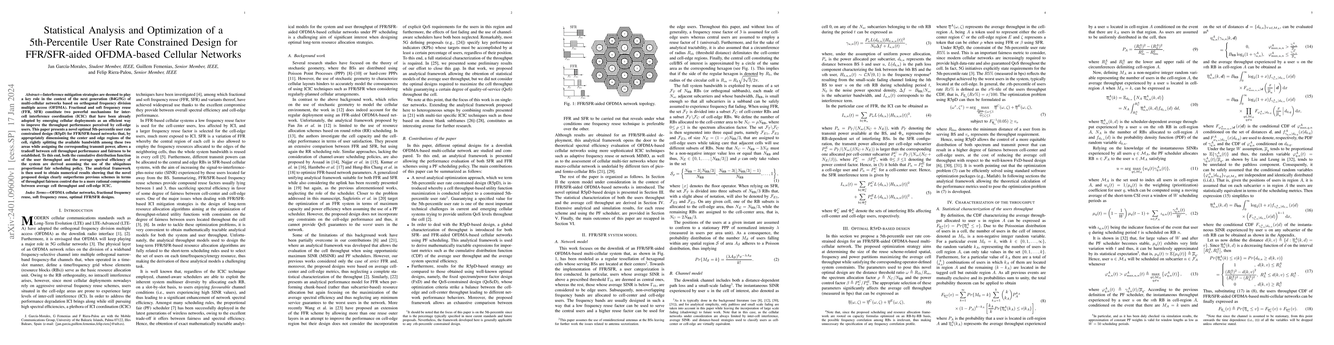 Thumbnail for Statistical Analysis and Optimization of a Fifth-Percentile User Rate
  Constrained Design for FFR/SFR-Aided OFDMA-Based Cellular Networks