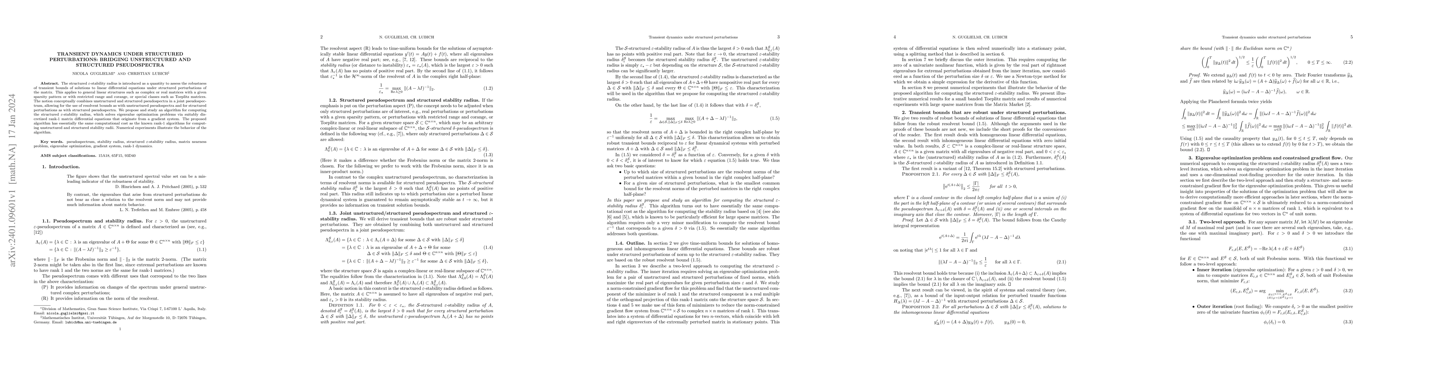 Thumbnail for Transient dynamics under structured perturbations: bridging unstructured
  and structured pseudospectra