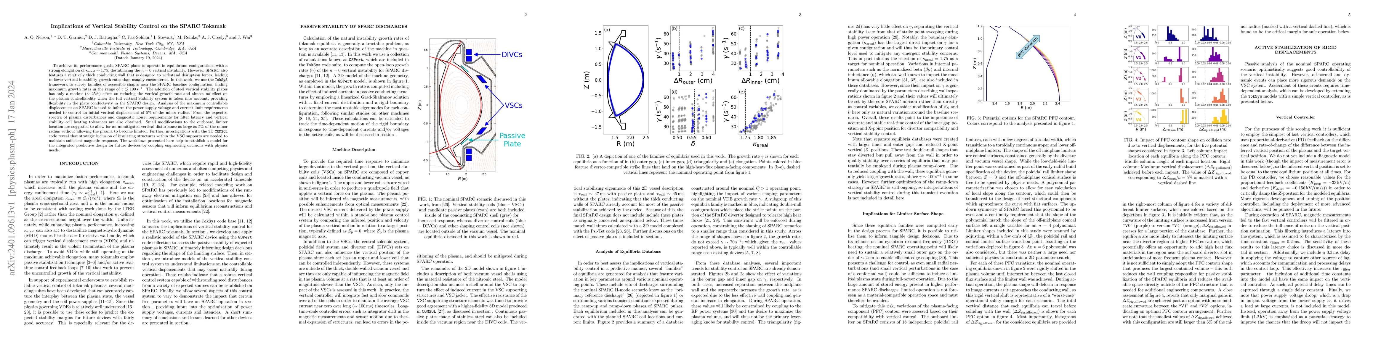 Thumbnail for Implications of Vertical Stability Control on the SPARC Tokamak