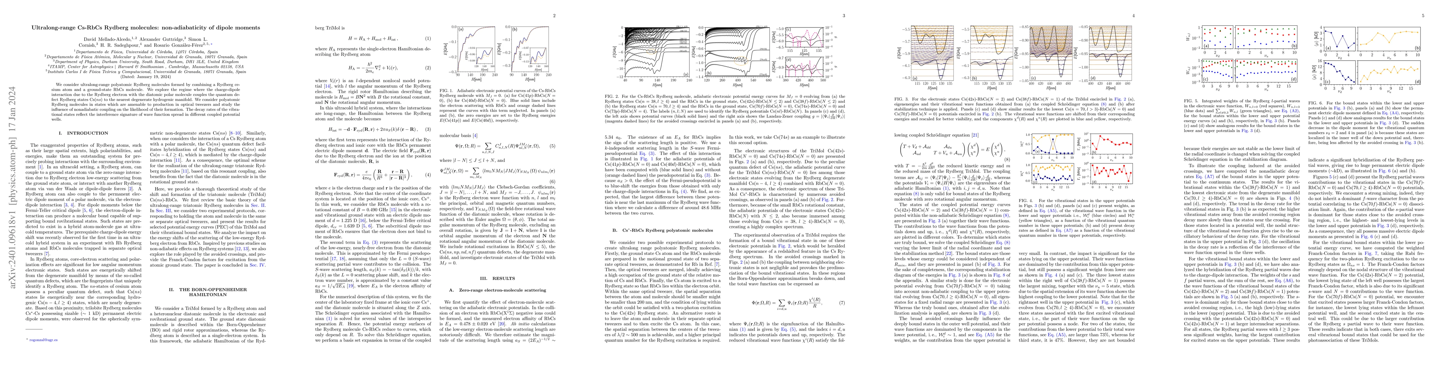 Thumbnail for Ultralong-range Cs-RbCs Rydberg molecules: non-adiabaticity of dipole
  moments