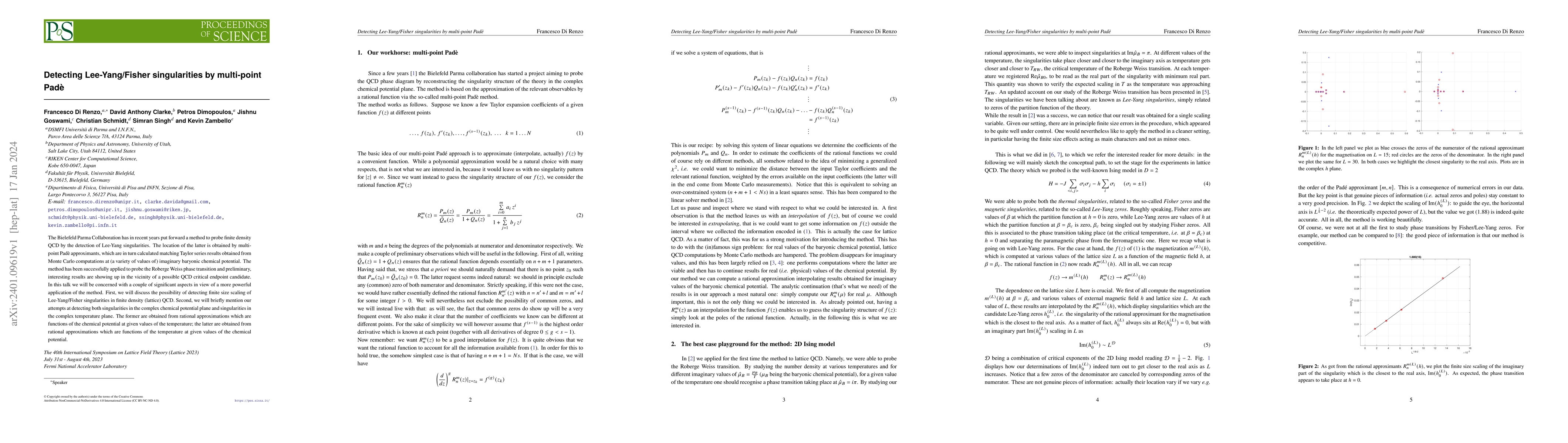 Thumbnail for Detecting Lee-Yang/Fisher singularities by multi-point Pad\`e