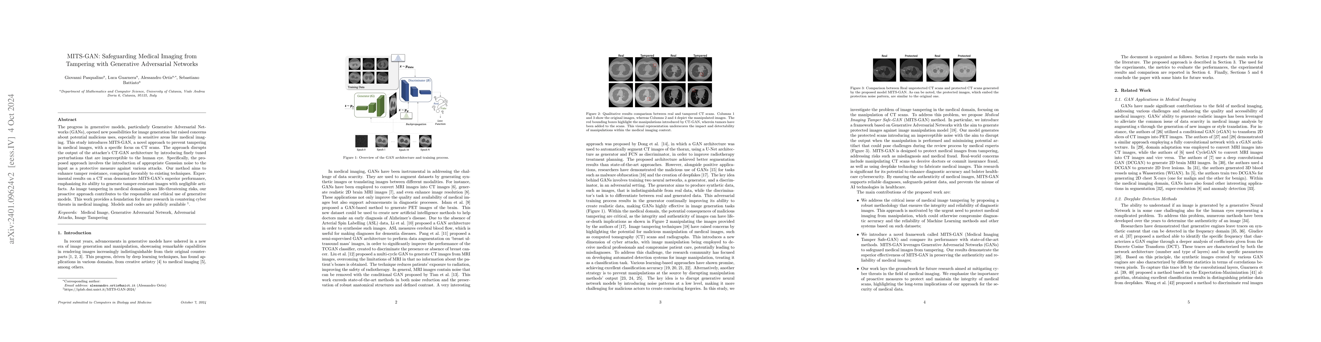 Thumbnail for MITS-GAN: Safeguarding Medical Imaging from Tampering with Generative
  Adversarial Networks