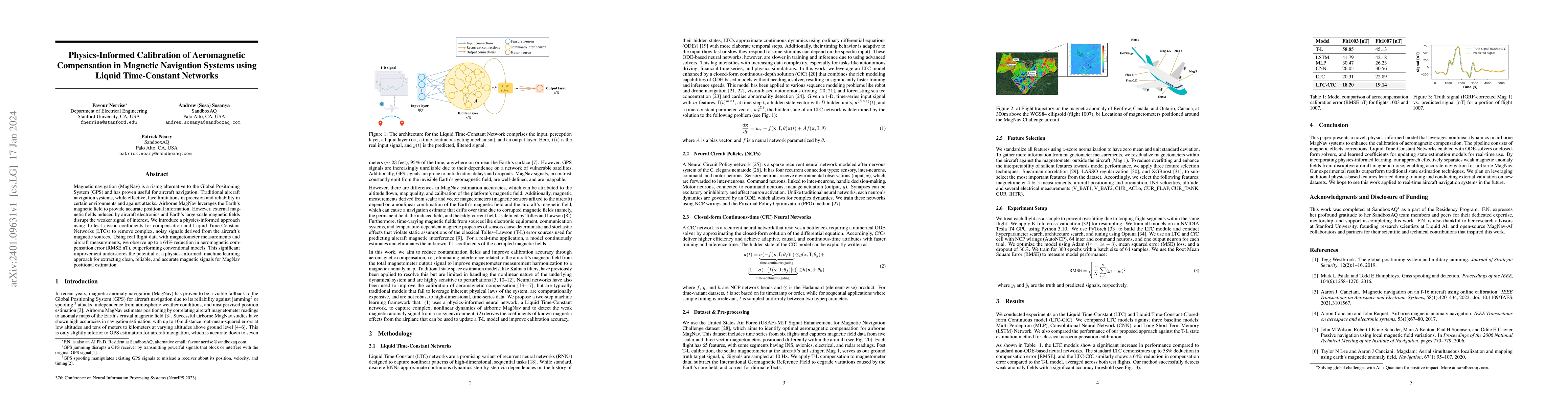 Thumbnail for Physics-Informed Calibration of Aeromagnetic Compensation in Magnetic
  Navigation Systems using Liquid Time-Constant Networks