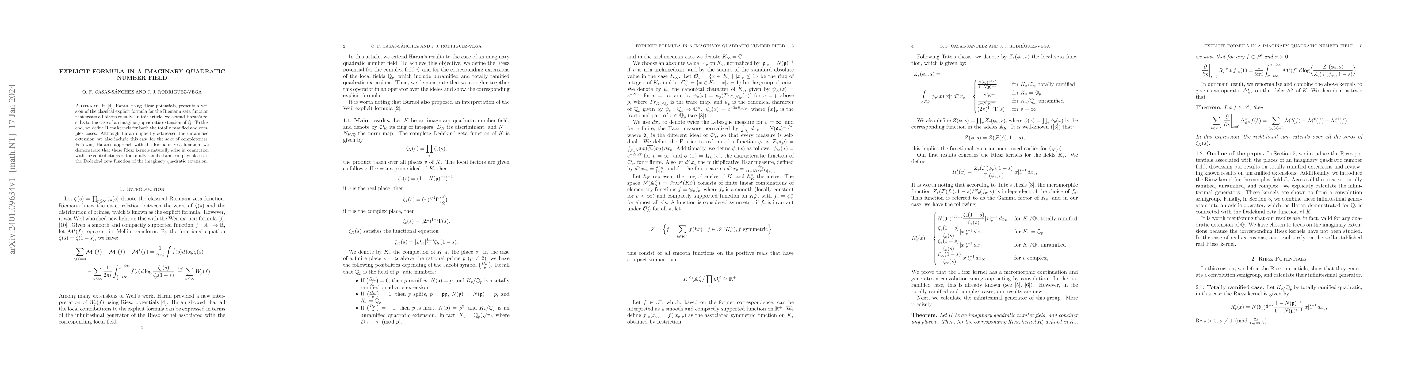 Thumbnail for Explicit formula in a imaginary quadratic number field