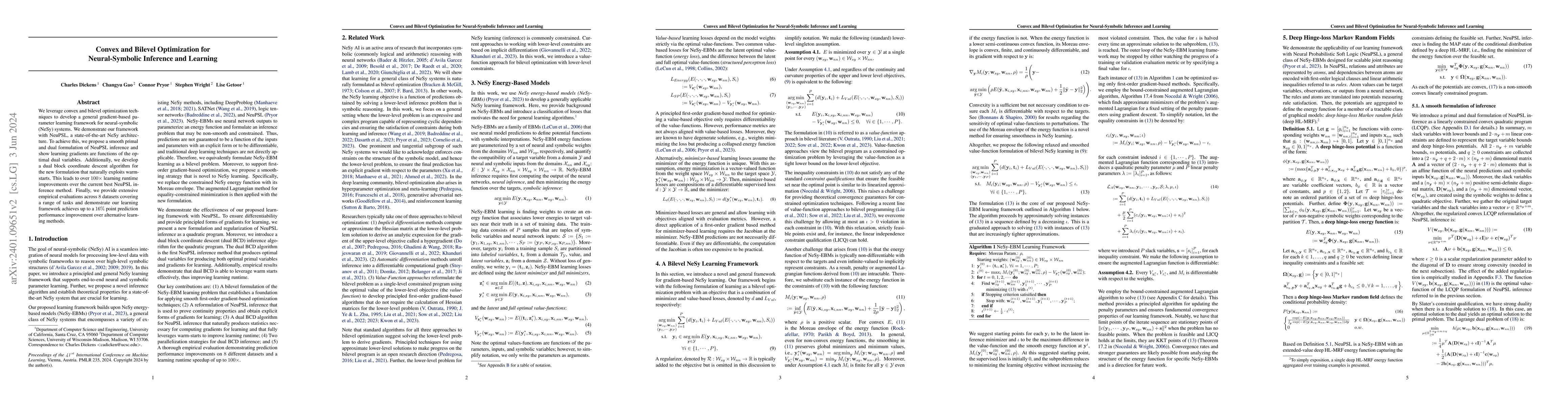 Thumbnail for Convex and Bilevel Optimization for Neuro-Symbolic Inference and
  Learning