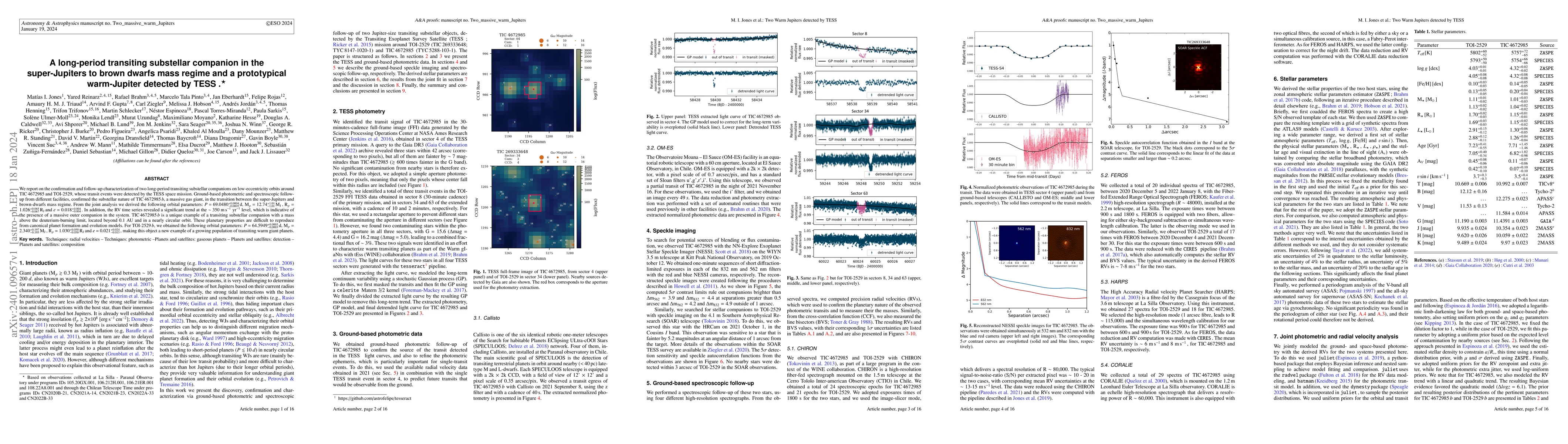 Thumbnail for A long-period transiting substellar companion in the super-Jupiters to
  brown dwarfs mass regime and a prototypical warm-Jupiter detected by TESS