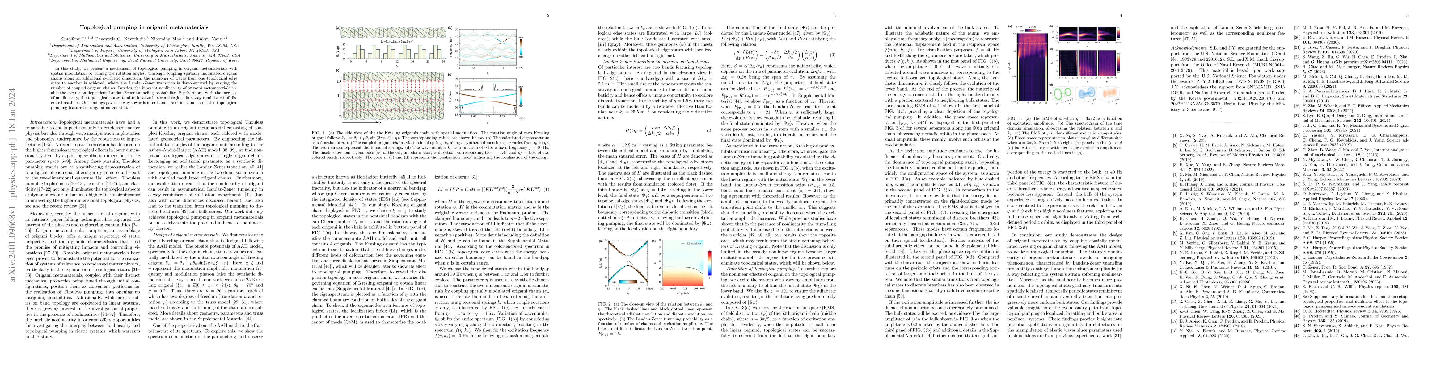 Thumbnail for Topological pumping in origami metamaterials