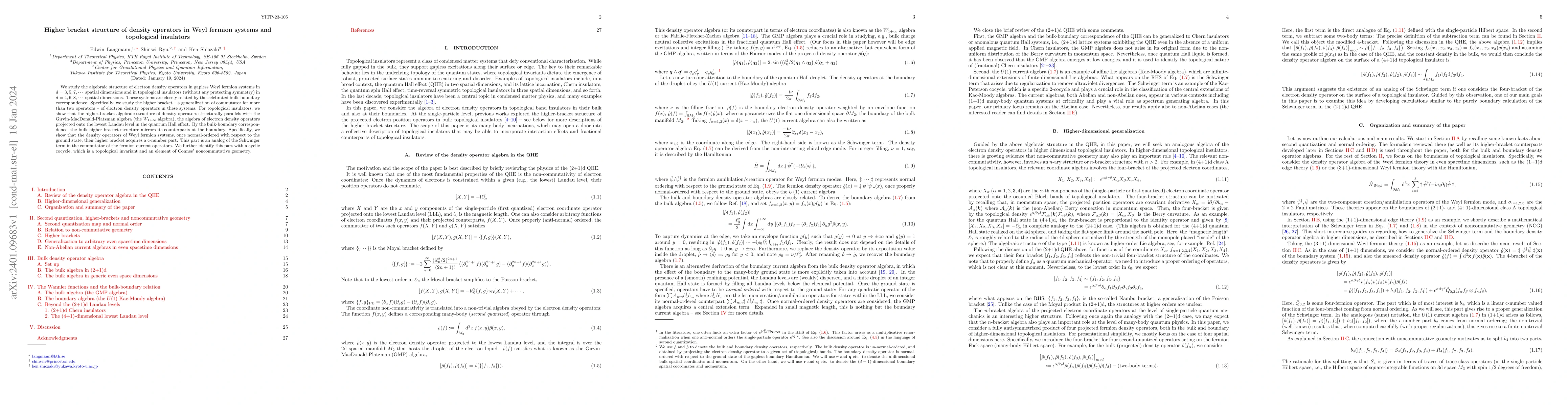 Thumbnail for Higher bracket structure of density operators in Weyl fermion systems
  and topological insulators