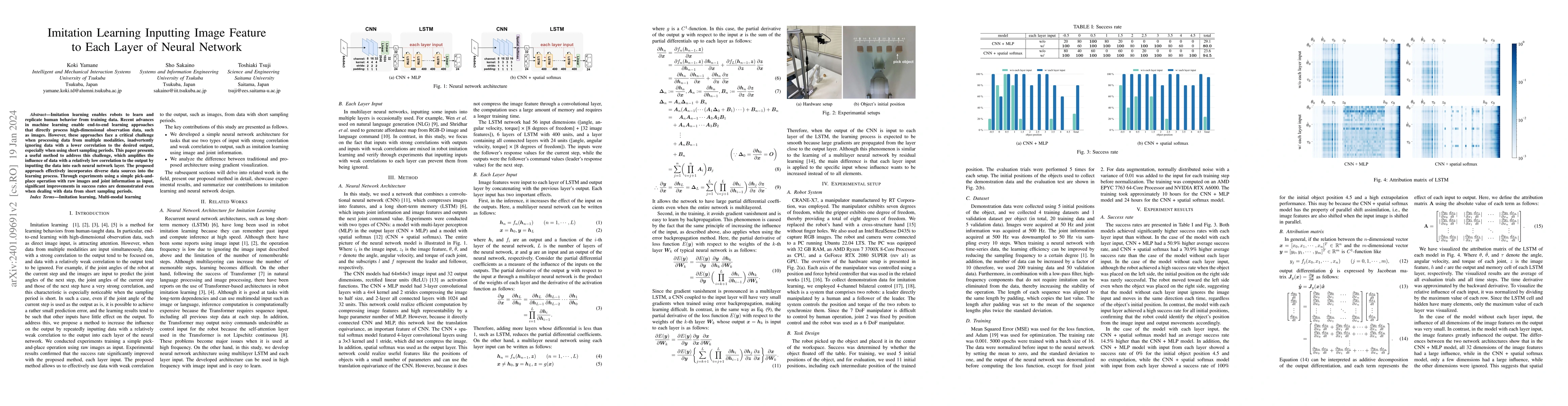 Thumbnail for Imitation Learning Inputting Image Feature to Each Layer of Neural
  Network