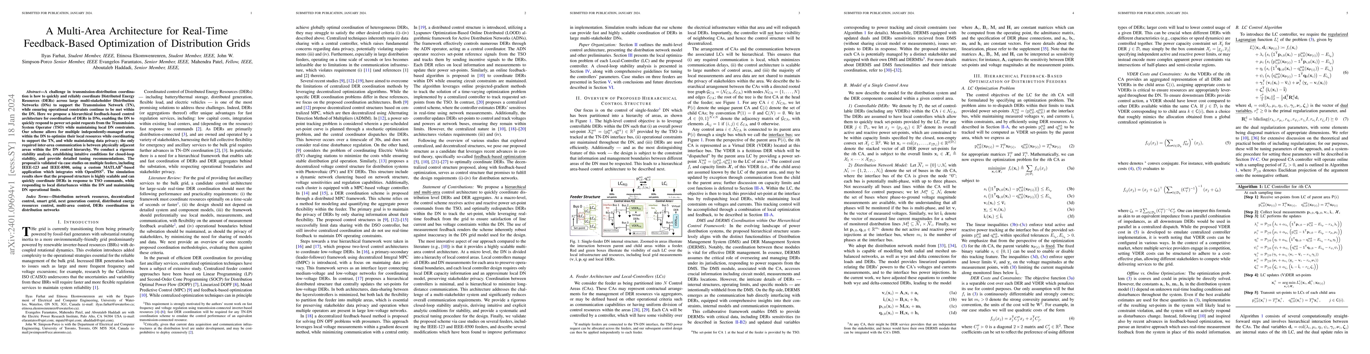 Thumbnail for A Multi-Area Architecture for Real-Time Feedback-Based Optimization of
  Distribution Grids