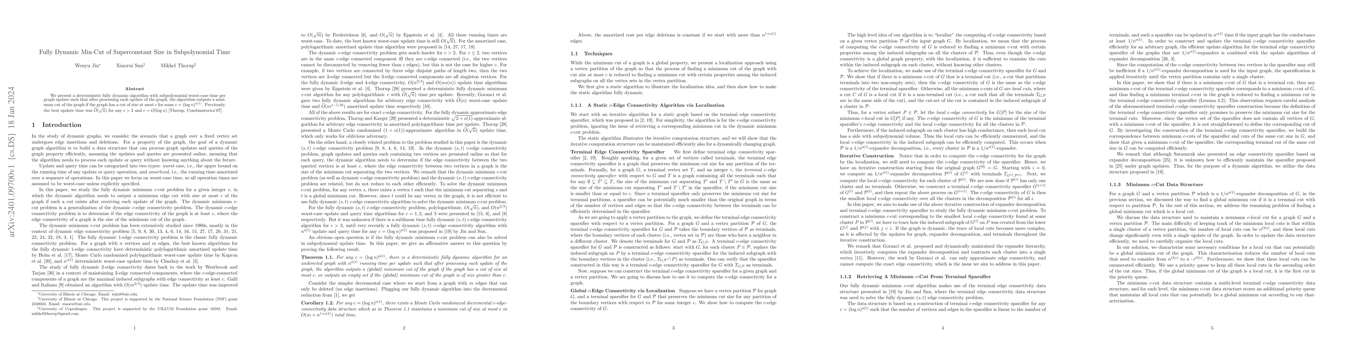 Thumbnail for Fully Dynamic Min-Cut of Superconstant Size in Subpolynomial Time