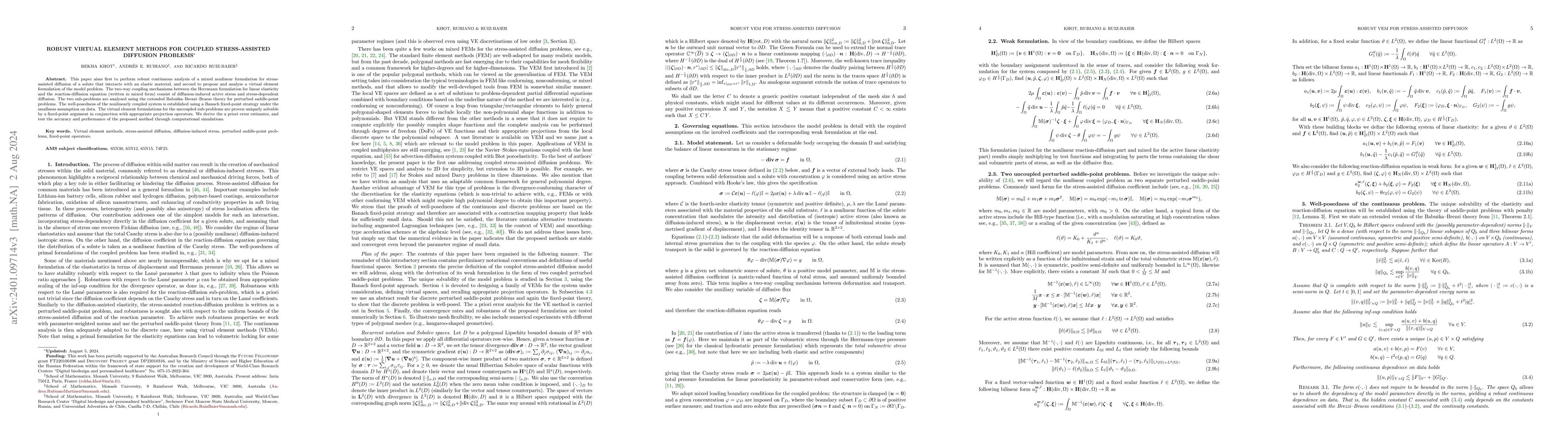 Thumbnail for Robust virtual element methods for coupled stress-assisted diffusion
  problems