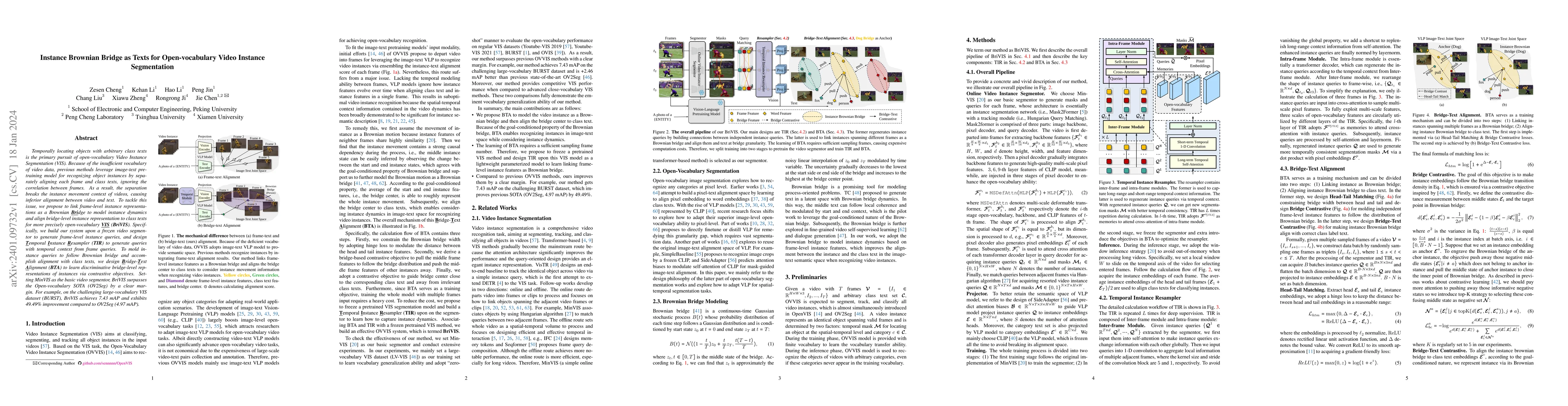Thumbnail for Instance Brownian Bridge as Texts for Open-vocabulary Video Instance
  Segmentation