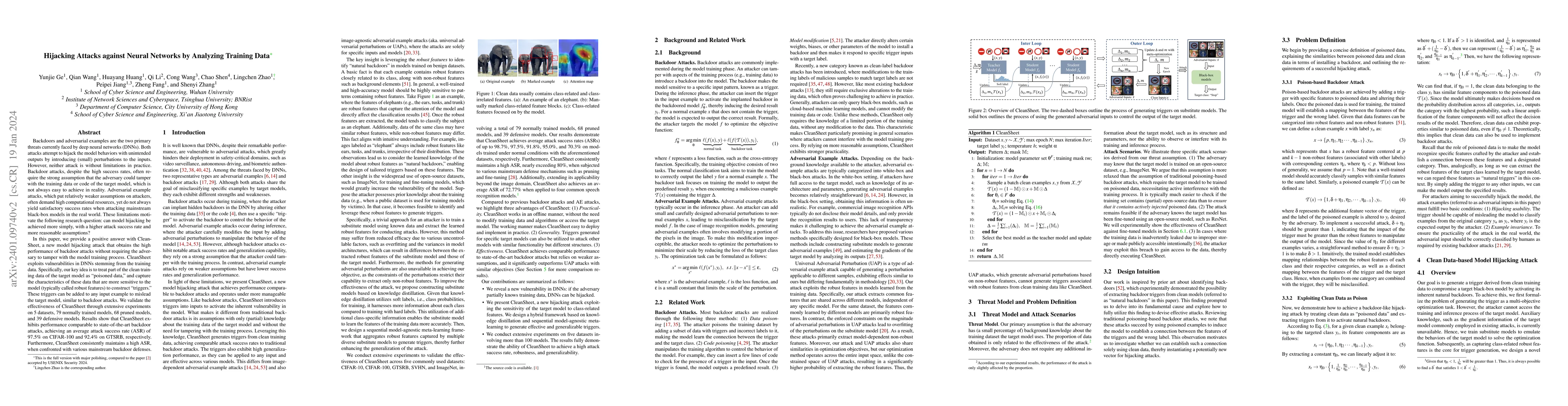Thumbnail for Hijacking Attacks against Neural Networks by Analyzing Training Data
