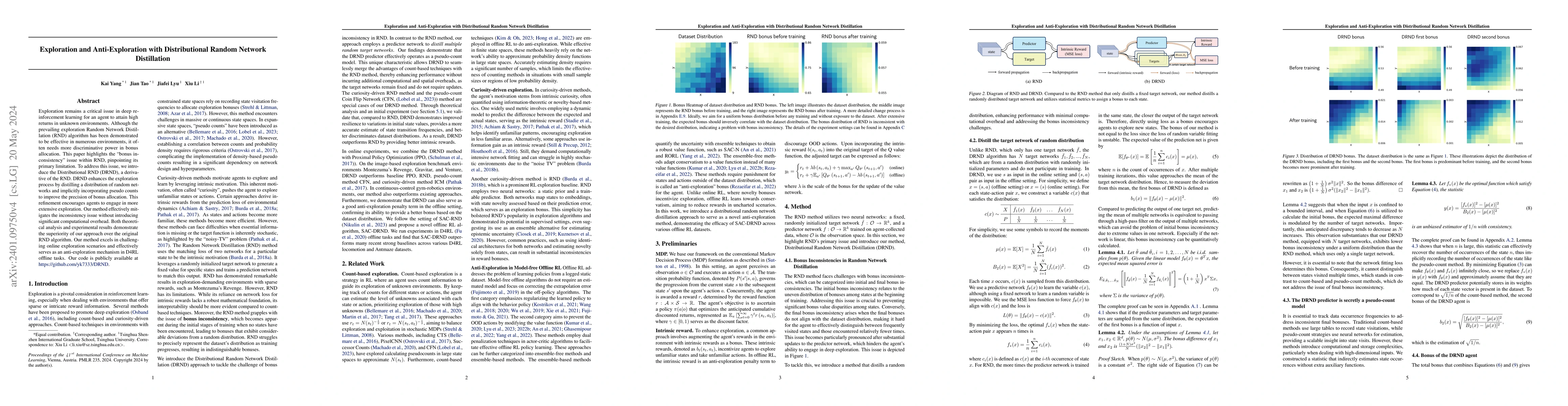 Thumbnail for Exploration and Anti-Exploration with Distributional Random Network
  Distillation