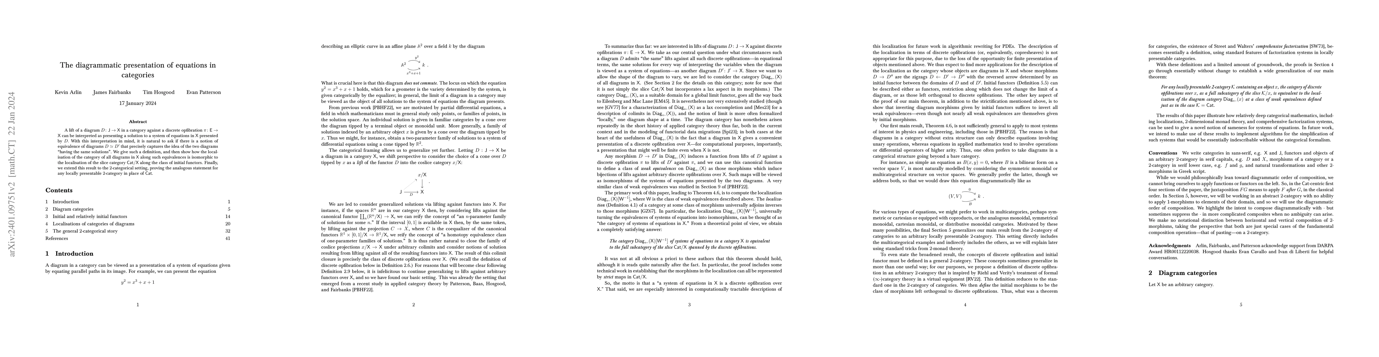 Thumbnail for The diagrammatic presentation of equations in categories