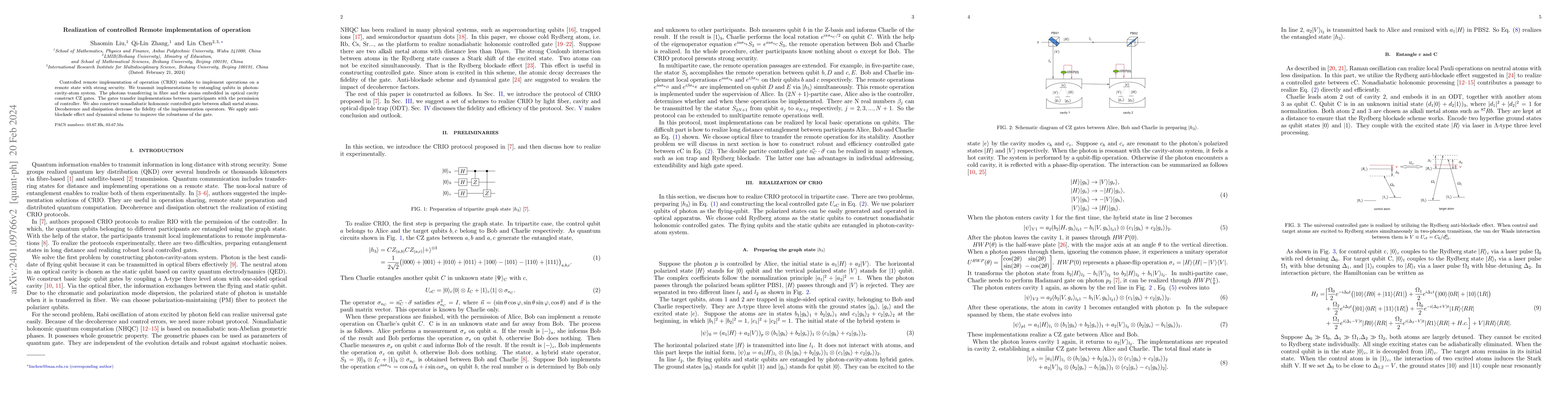 Thumbnail for Realization of controlled Remote implementation of operation