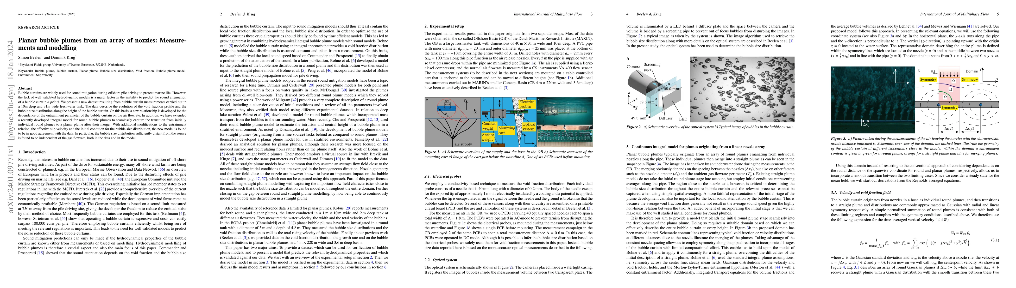 Thumbnail for Planar bubble plumes from an array of nozzles: Measurements and
  modelling