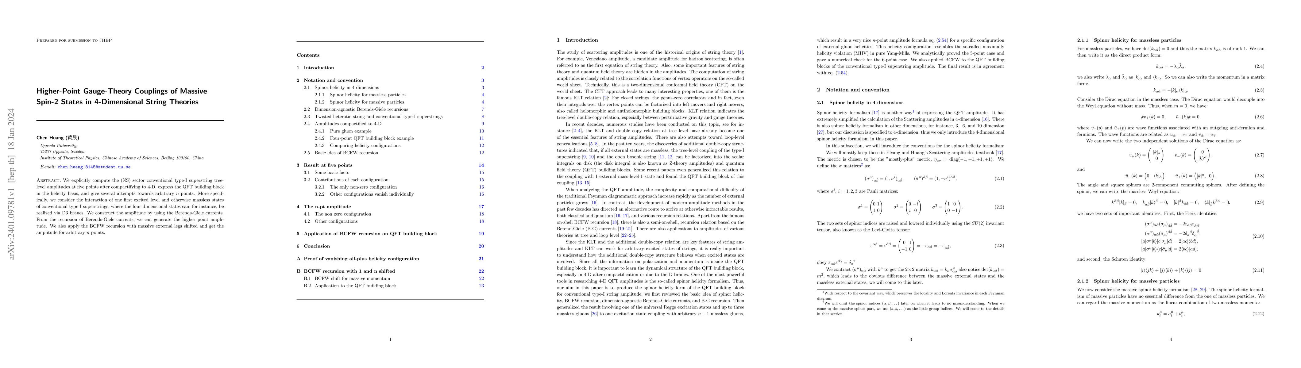 Thumbnail for Higher-Point Gauge-Theory Couplings of Massive Spin-2 States in
  4-Dimensional String Theories