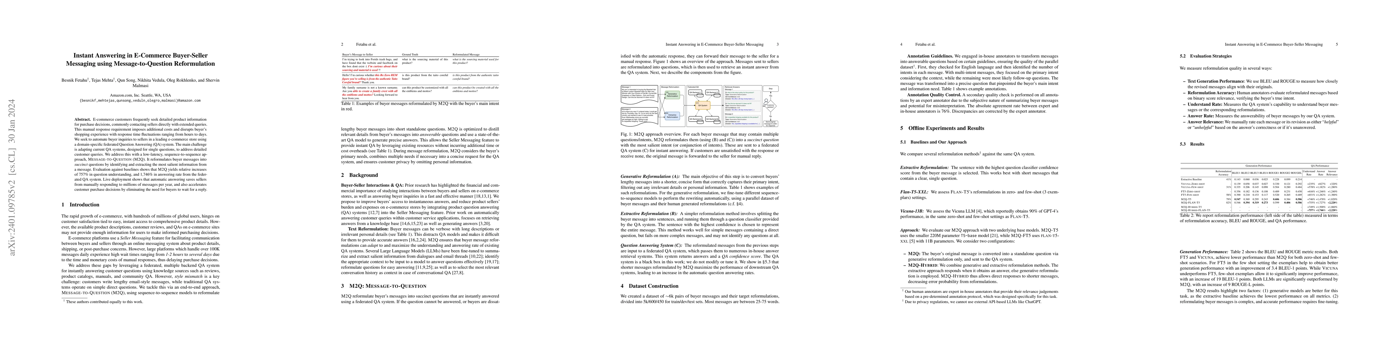 Thumbnail for Instant Answering in E-Commerce Buyer-Seller Messaging using
  Message-to-Question Reformulation