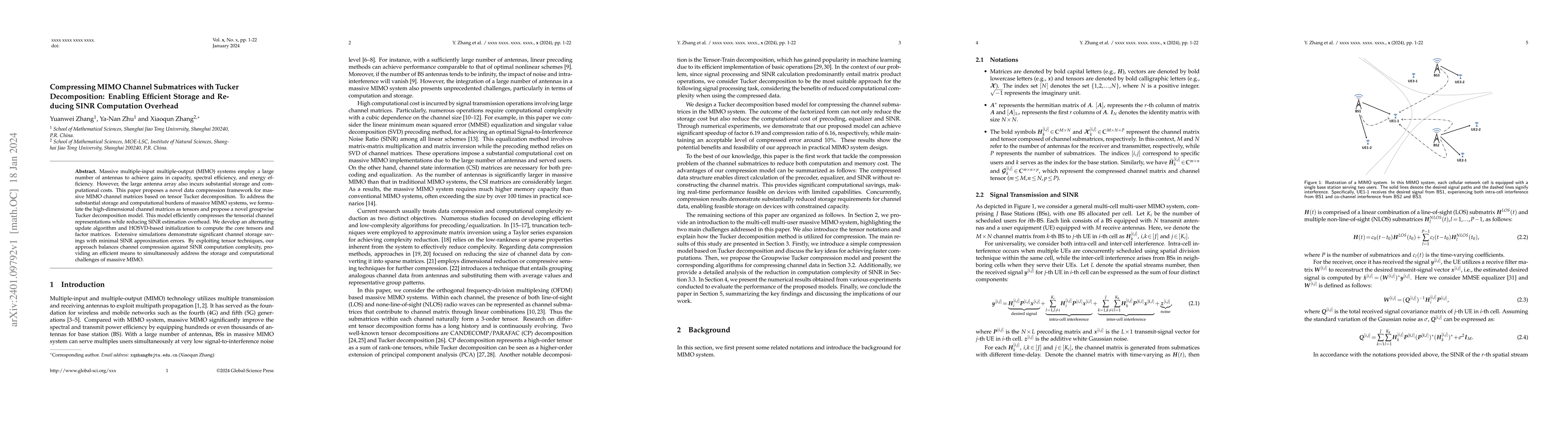 Thumbnail for Compressing MIMO Channel Submatrices with Tucker Decomposition: Enabling
  Efficient Storage and Reducing SINR Computation Overhead