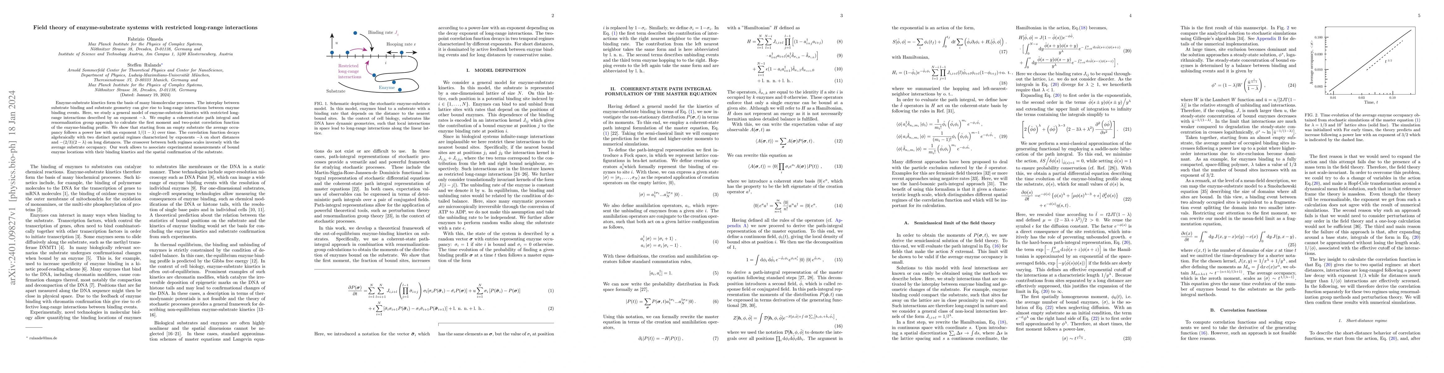 Thumbnail for Field theory of enzyme-substrate systems with restricted long-range
  interactions