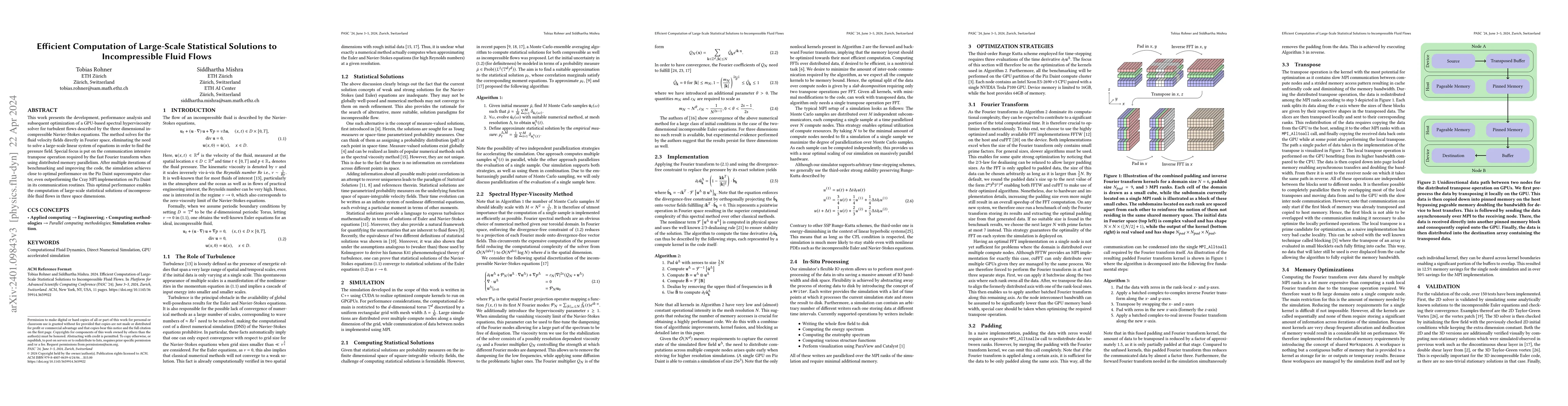 Thumbnail for Efficient Computation of Large-Scale Statistical Solutions to
  Incompressible Fluid Flows