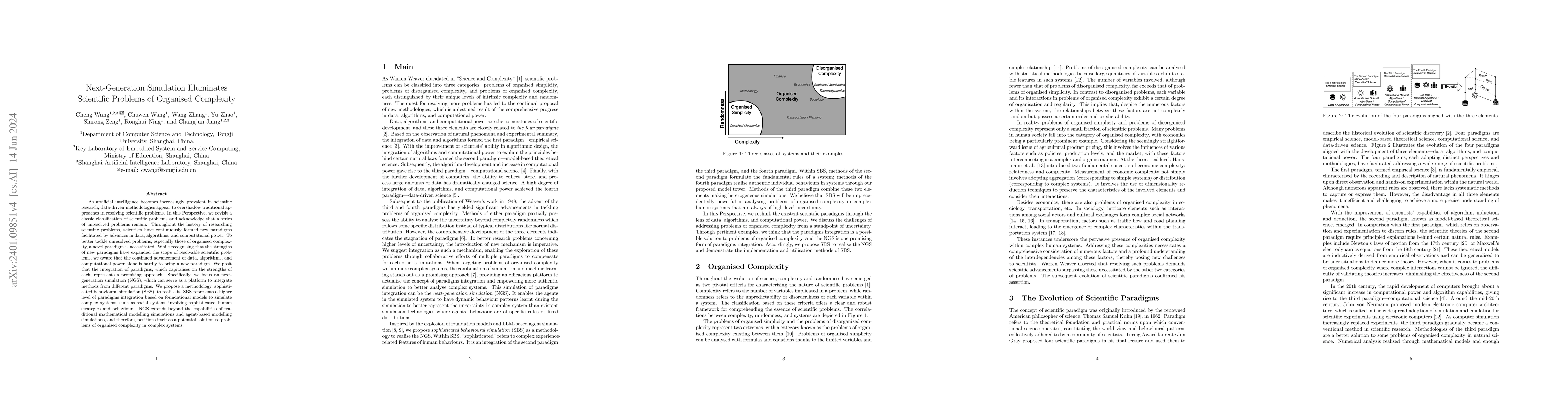Thumbnail for Next-Generation Simulation Illuminates Scientific Problems of Organised
  Complexity