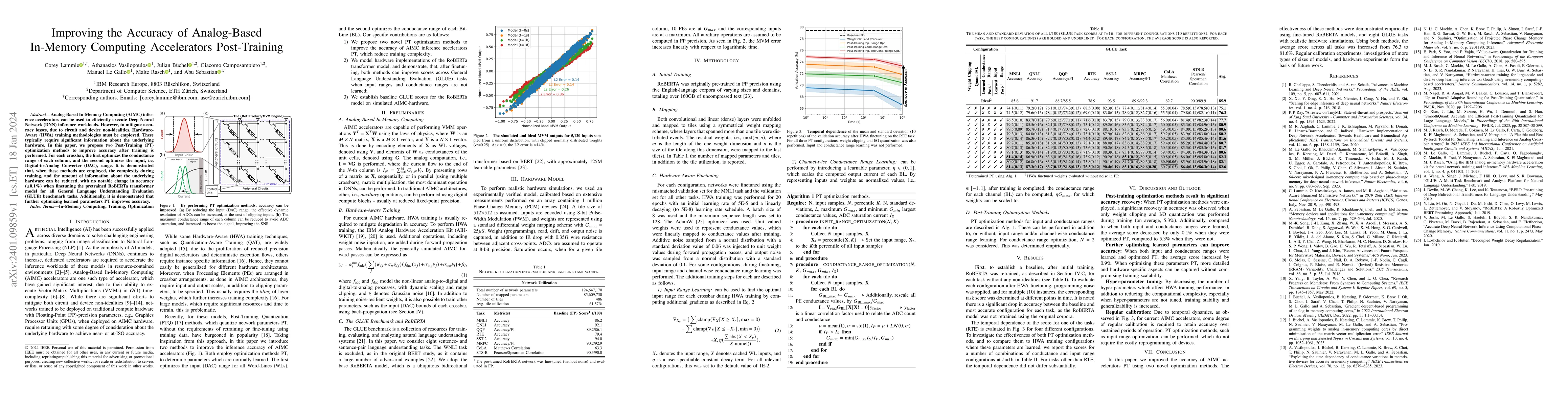 Thumbnail for Improving the Accuracy of Analog-Based In-Memory Computing Accelerators
  Post-Training