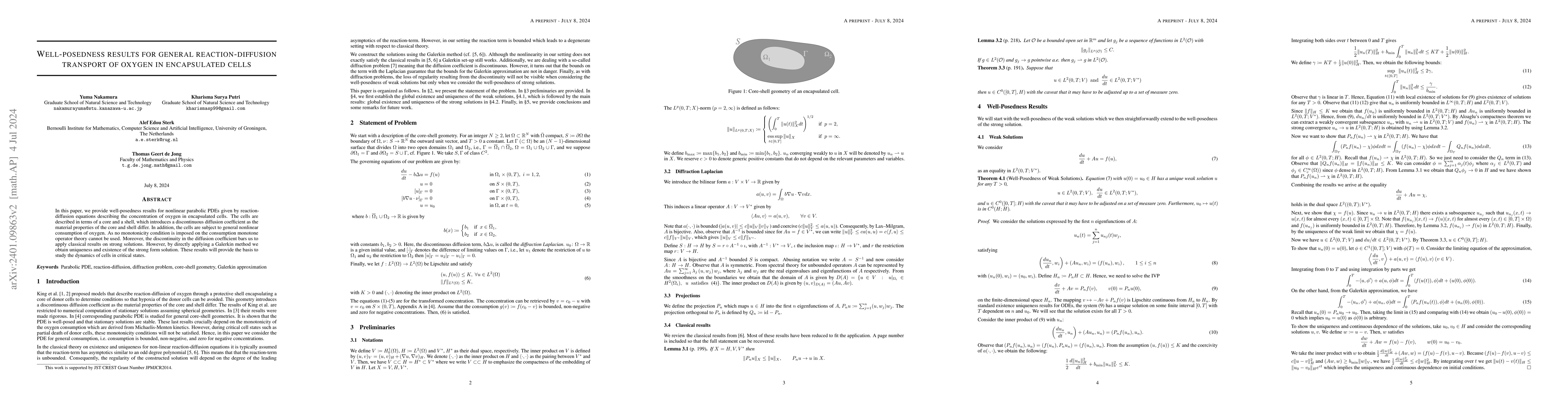 Thumbnail for Well-posedness results for general reaction-diffusion transport of
  oxygen in encapsulated cells