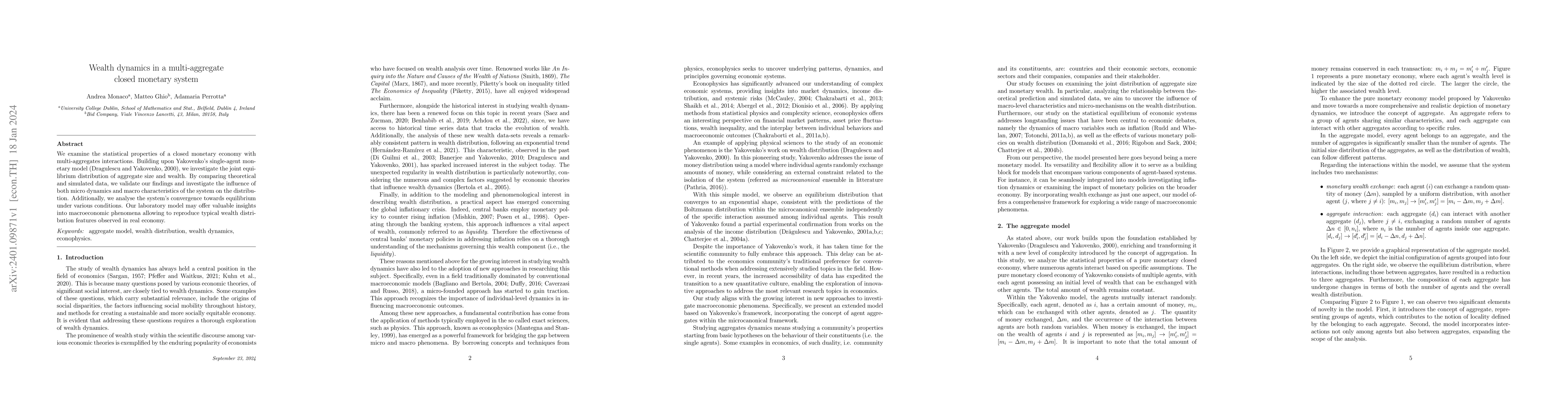 Thumbnail for Wealth dynamics in a multi-aggregate closed monetary system
