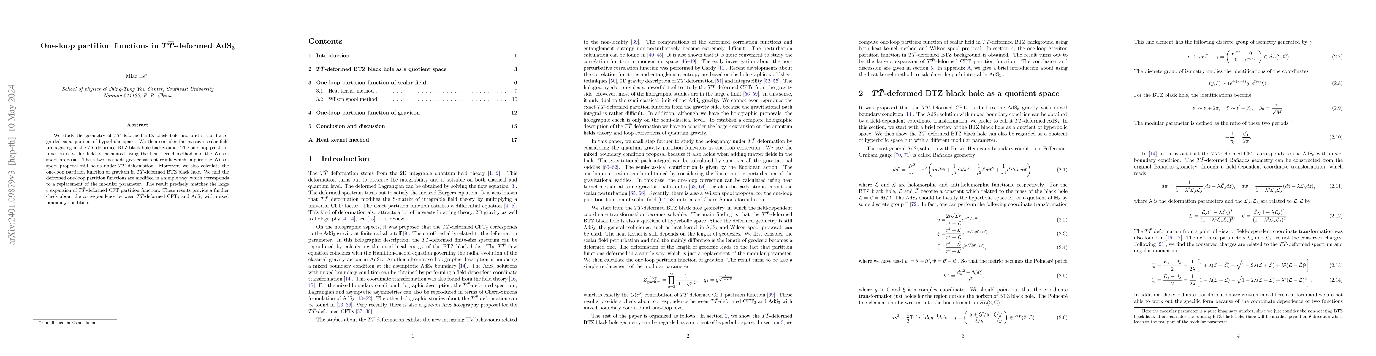Thumbnail for One-loop partition functions in $T\overline{T}$-deformed AdS$_3$