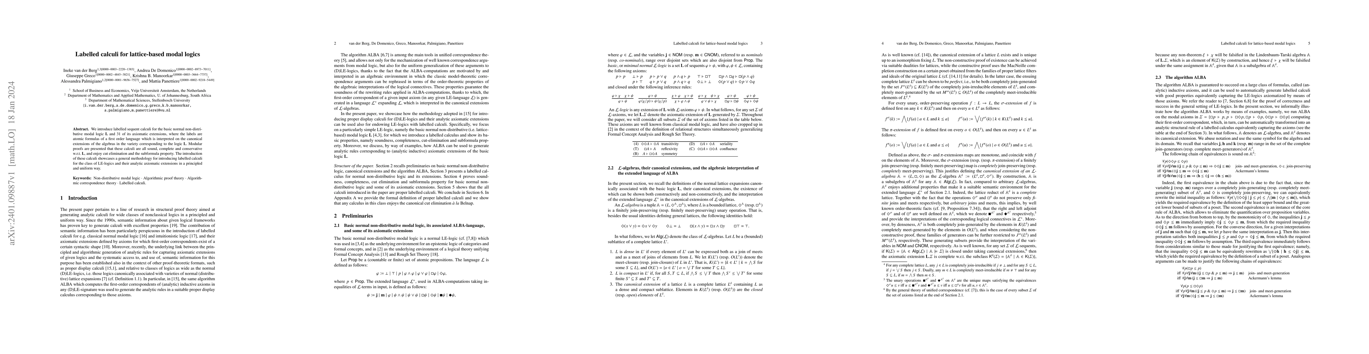 Thumbnail for Labelled calculi for lattice-based modal logics