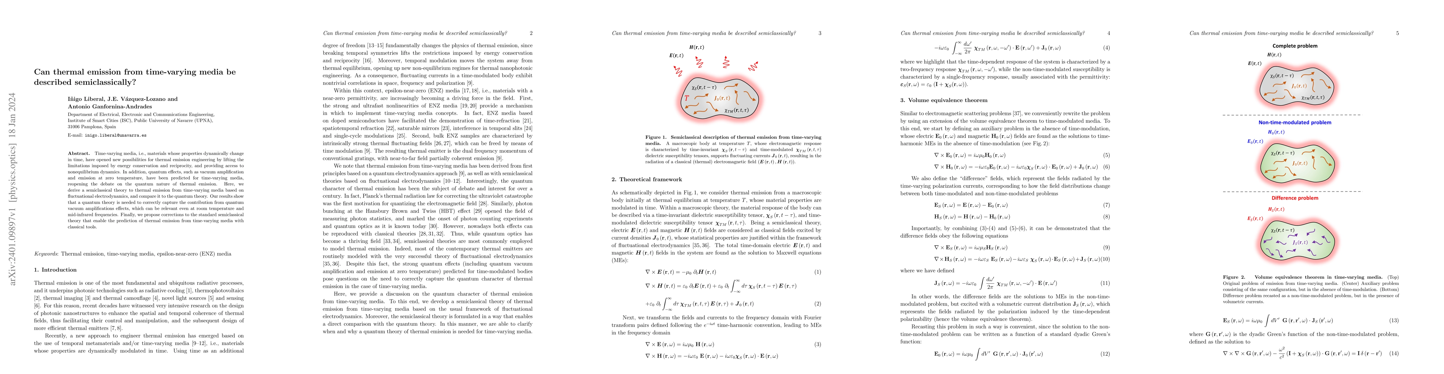 Thumbnail for Can thermal emission from time-varying media be described
  semiclassically?