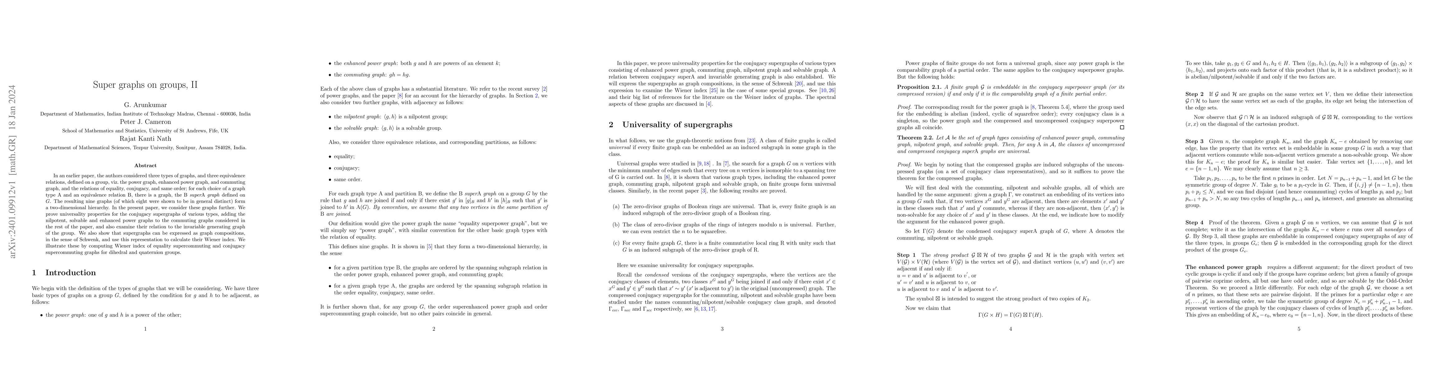 Thumbnail for Super graphs on groups, II