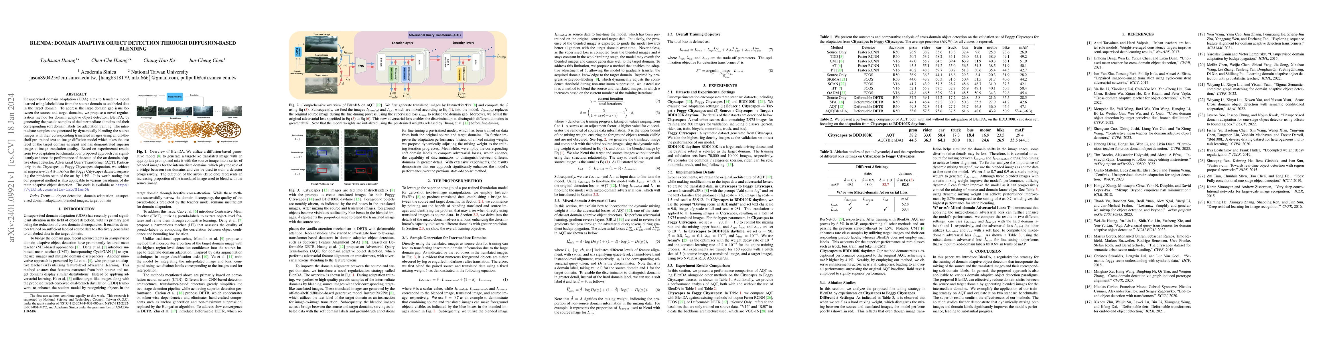 Thumbnail for BlenDA: Domain Adaptive Object Detection through diffusion-based
  blending
