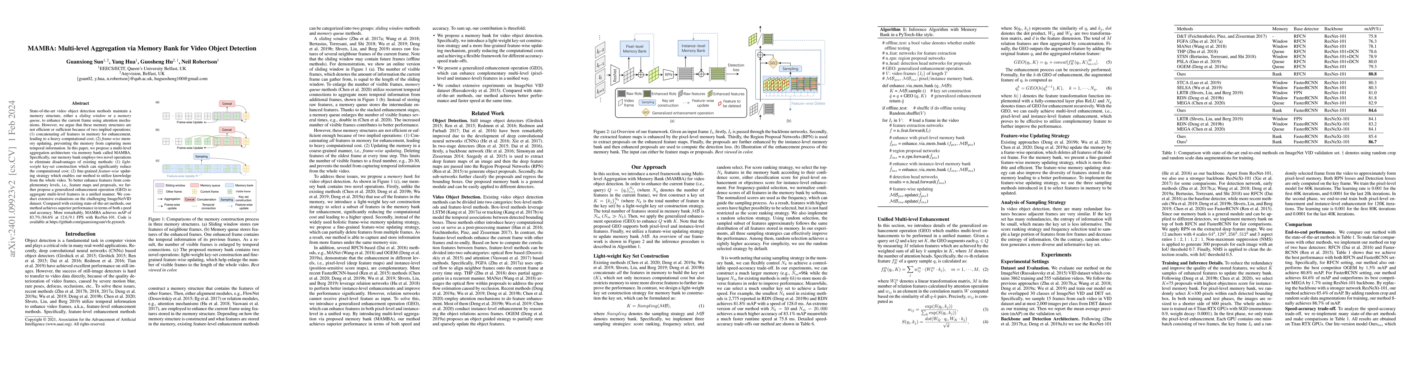 Thumbnail for MAMBA: Multi-level Aggregation via Memory Bank for Video Object
  Detection