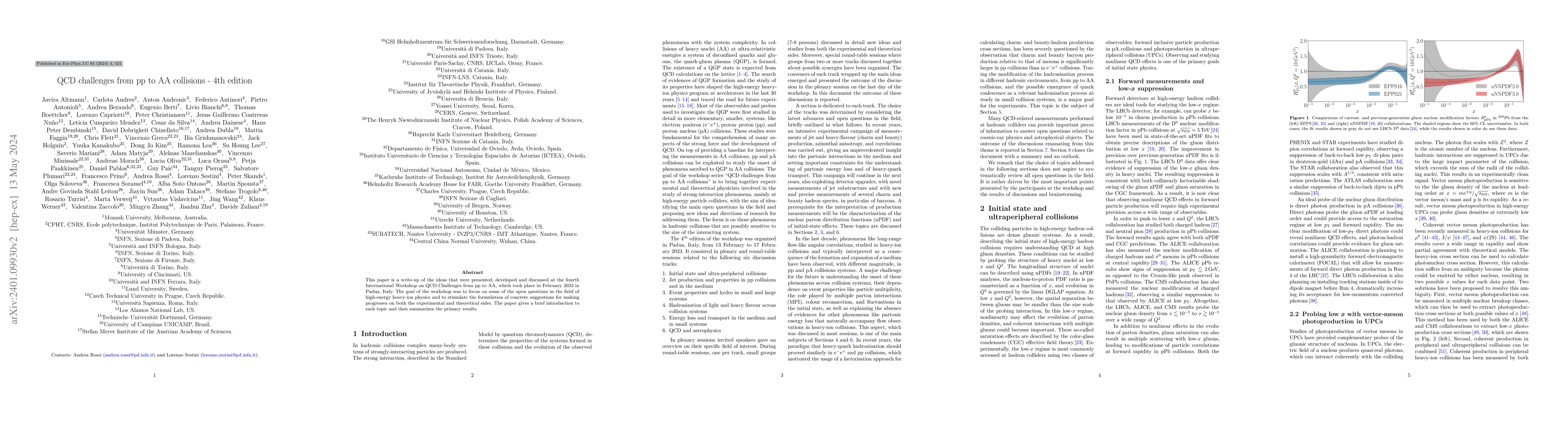 Thumbnail for QCD challenges from pp to AA collisions -- 4th edition