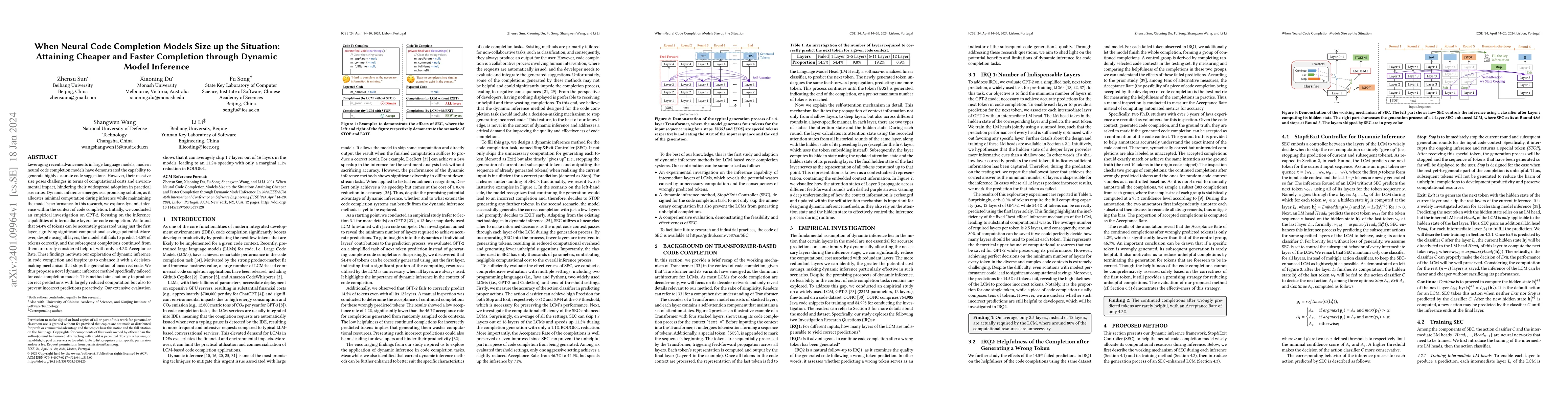 Thumbnail for When Neural Code Completion Models Size up the Situation: Attaining
  Cheaper and Faster Completion through Dynamic Model Inference