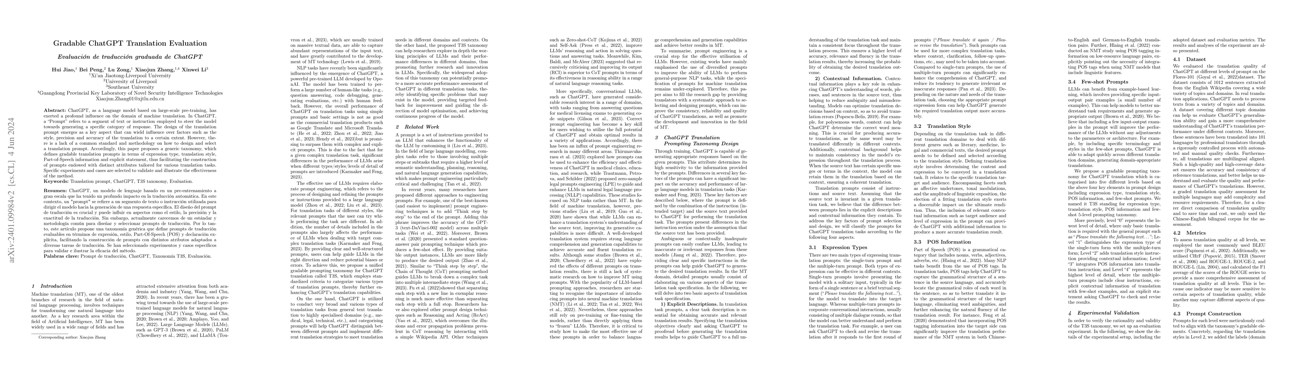 Thumbnail for Gradable ChatGPT Translation Evaluation