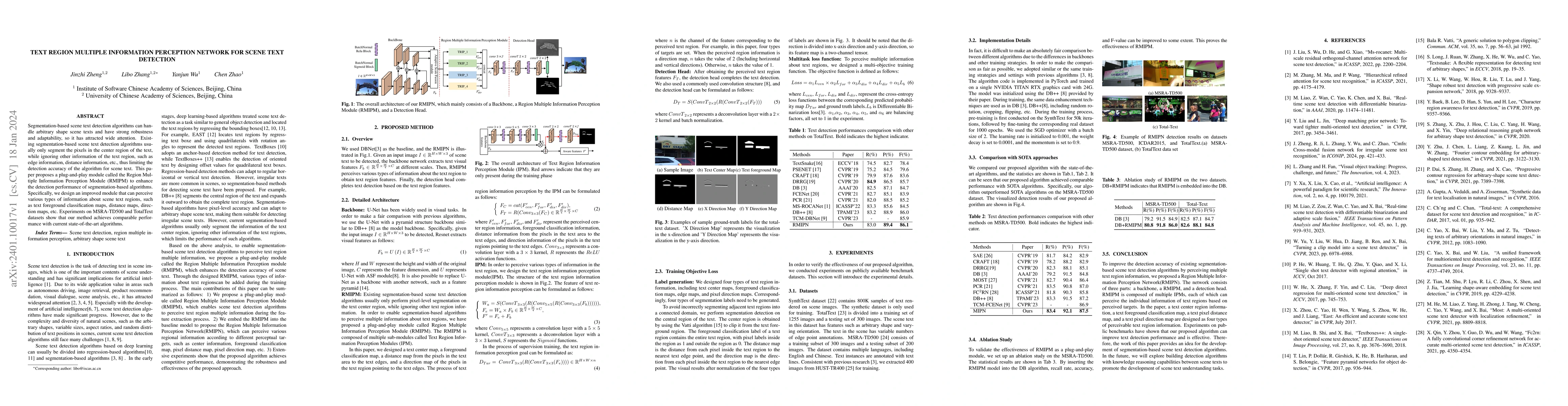 Thumbnail for Text Region Multiple Information Perception Network for Scene Text
  Detection