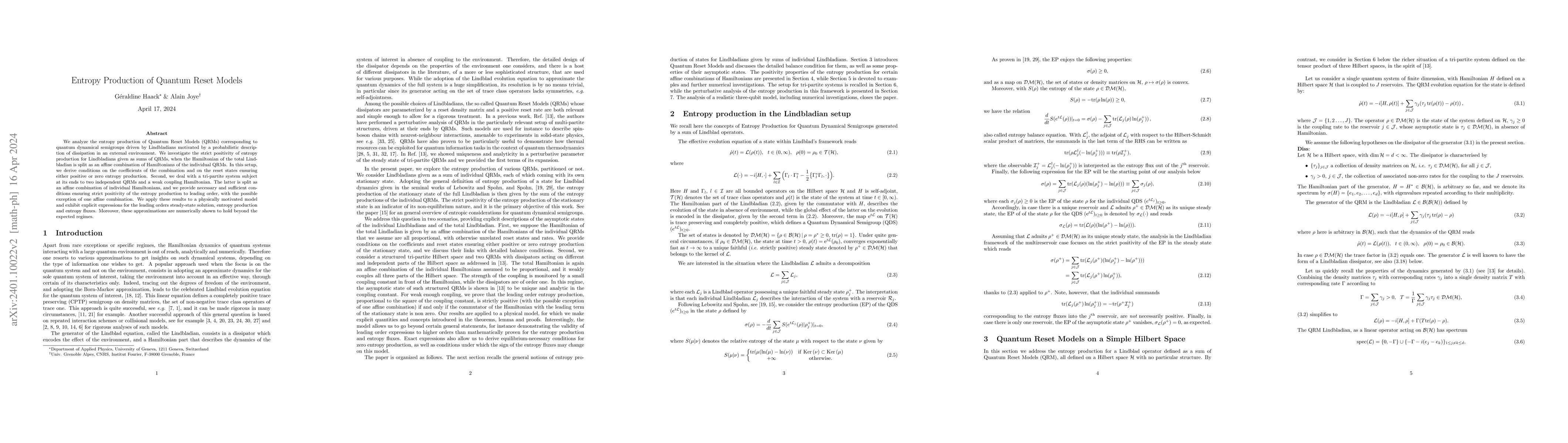 Thumbnail for Entropy Production of Quantum Reset Models