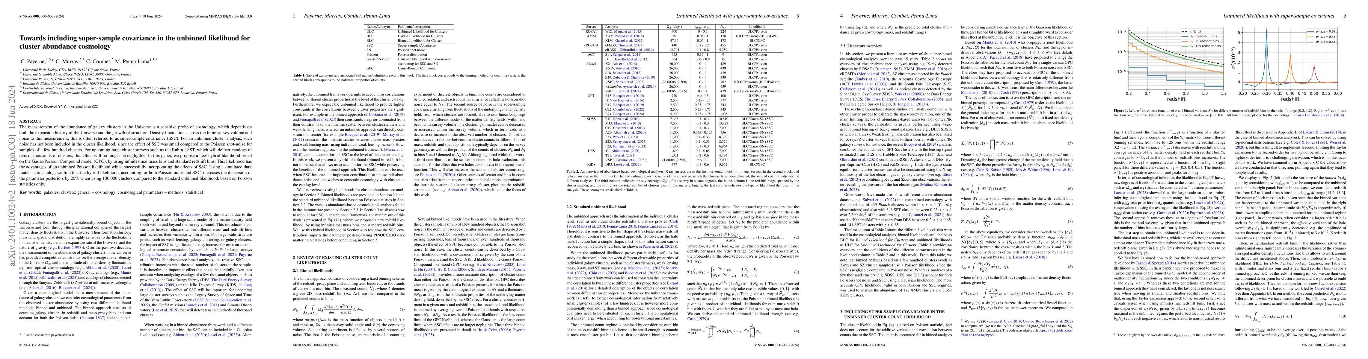 Thumbnail for Towards including super-sample covariance in the unbinned likelihood for
  cluster abundance cosmology