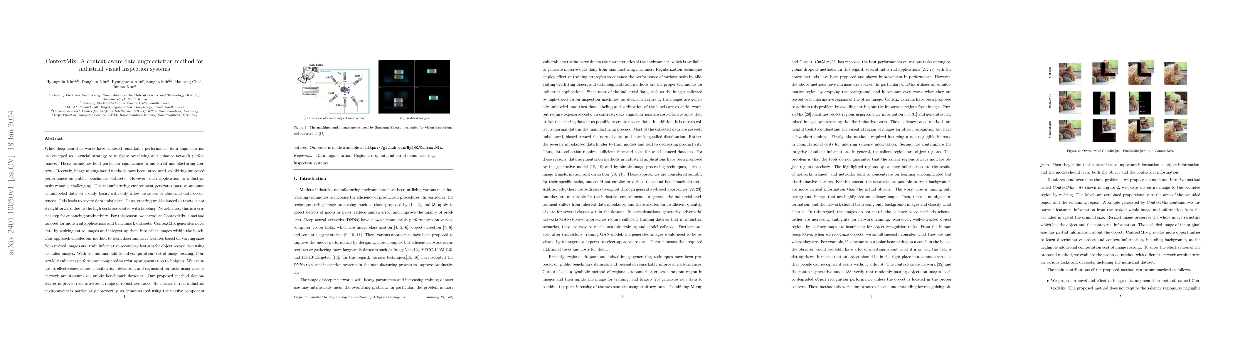 Thumbnail for ContextMix: A context-aware data augmentation method for industrial
  visual inspection systems