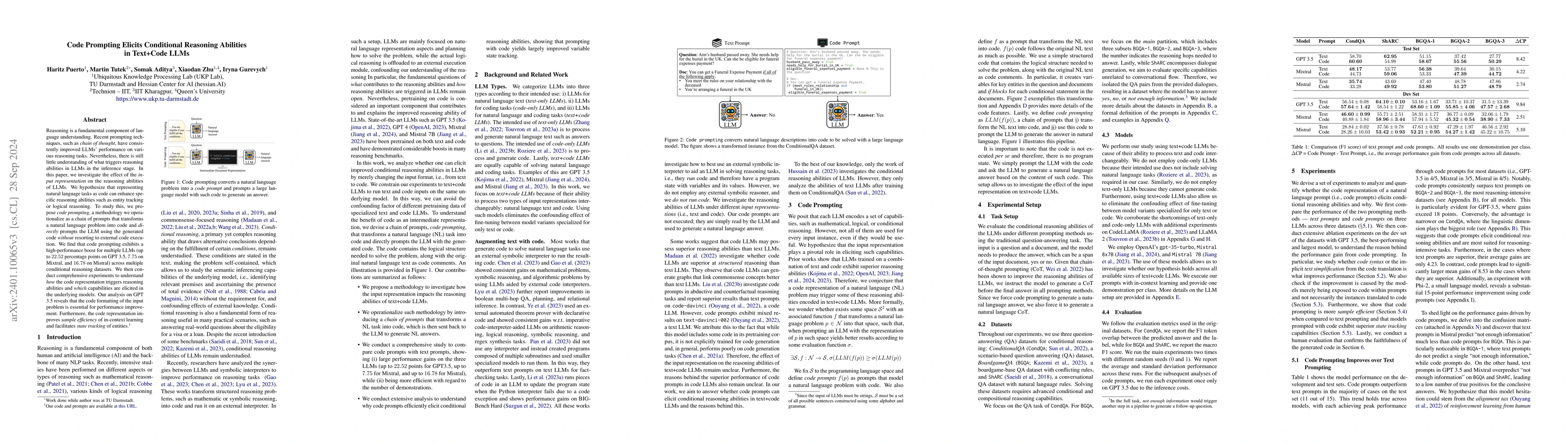 Thumbnail for Code Prompting Elicits Conditional Reasoning Abilities in Text+Code LLMs