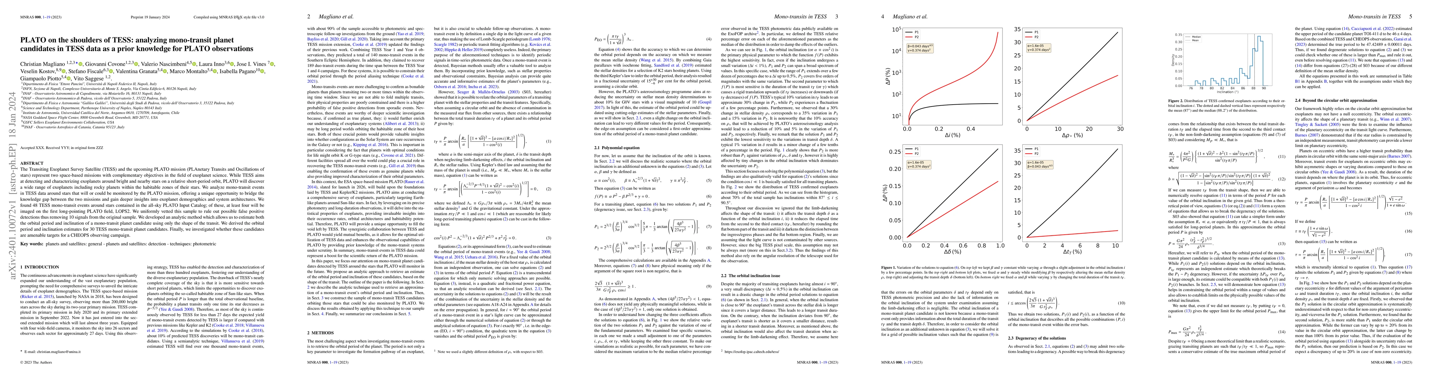 Thumbnail for PLATO on the shoulders of TESS: analyzing mono-transit planet candidates
  in TESS data as a prior knowledge for PLATO observations