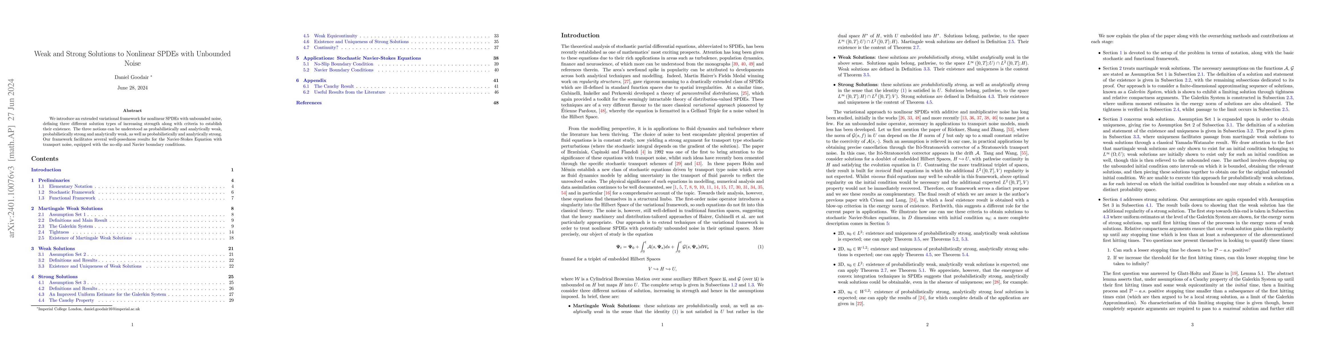 Thumbnail for Weak and Strong Solutions to Nonlinear SPDEs with Unbounded Noise