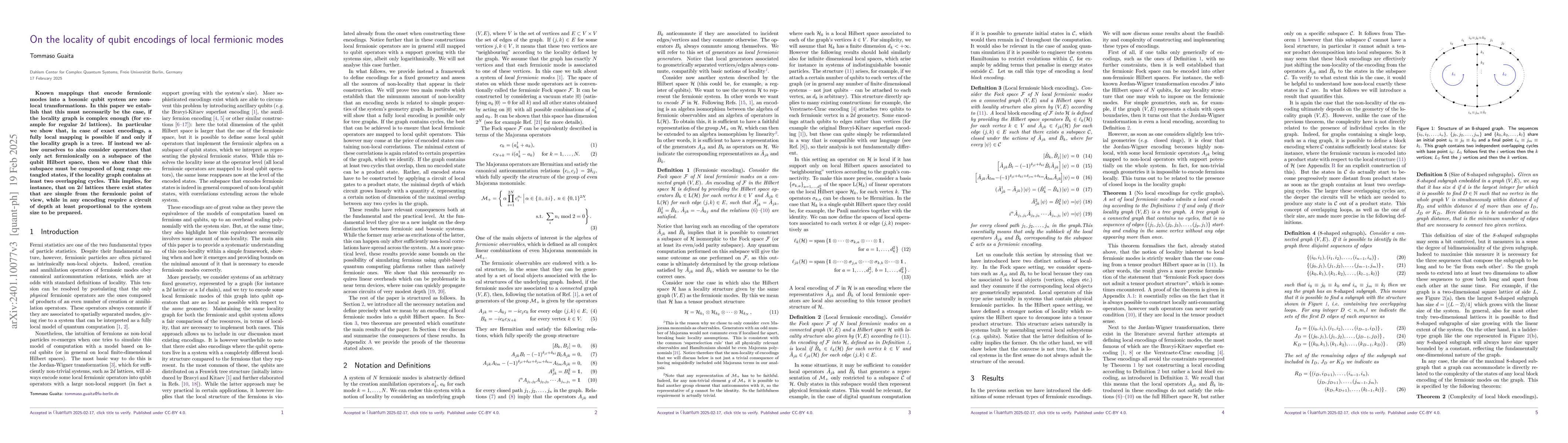 Thumbnail for On the locality of qubit encodings of local fermionic modes